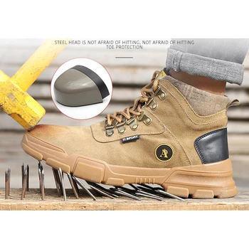 De iarna pentru Bărbați Încălțăminte de protecție bombeu metalic Un zdrobitor Pantofi Sport protectia muncii Pantofi de Moda in aer liber Plus Dimensiune Pantofi de Lucru Pentru Bărbați