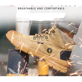 De iarna pentru Bărbați Încălțăminte de protecție bombeu metalic Un zdrobitor Pantofi Sport protectia muncii Pantofi de Moda in aer liber Plus Dimensiune Pantofi de Lucru Pentru Bărbați