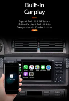 Eunavi 1 Din 7 inch Android 10 Car DVD Player Pentru BMW E39 E53 X5 Multimedia 8 Core Auto Radio Stereo WIFI DSP Navigare GPS