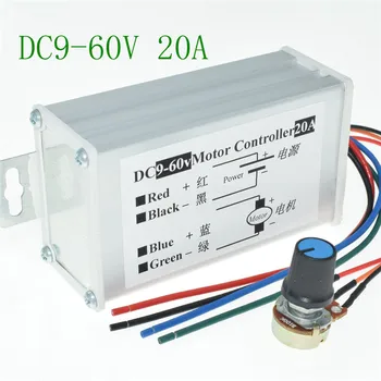 20A PWM DC9-60V Motor Speed Controller CW CCW Reversibile 1200W