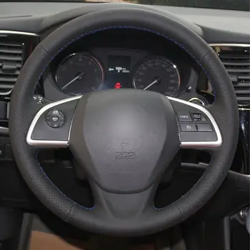 Negru Piele Artificiala Masina Capac Volan pentru Mitsubishi Outlander 2013 Miraj ASX L200 2016