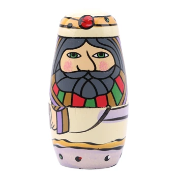 5pcs Lemn Matryoshka Cal Paint Suport din Lemn de Păpuși Cuiburi rusă Set Decor Acasă Ornament Cadouri Frumoase