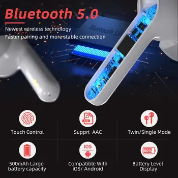 M21 TWS Wireless Căști Bluetooth 5.0 Pavilioane 18h Redare Atingeți de Control Căști Cu Microfon Pentru iPhone X Xiaomi, Huawei Samsung