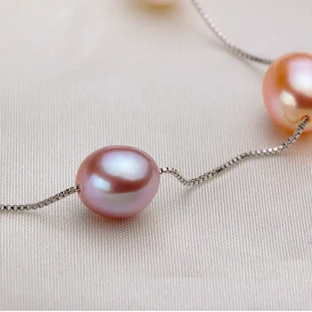 45cm AAAA Naturale de apă Dulce Pearl Lanturi Coliere Pentru Femei de Moda S925 Argint Alb Roz Violet Real Pearl Bijuterii 2020 Nou