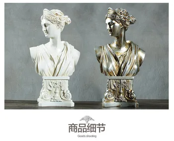 În stil European, Acasă Ornament Rășină Statuie Anna Apollo Cap Ipsos Figura Sculptura Art Decor Retro Anna Figurina Personaj