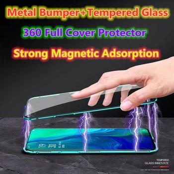 360 de Acoperire Magnetică de Adsorbție Metal Bara de protecție Caz Pentru Apple iPhone 11 Duble Sticla de Caz Pentru iPhone 11 Coque Fundas Shell