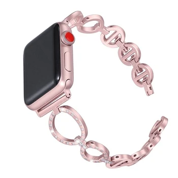 Din Oțel inoxidabil Oana-Link Trupa 38mm/40mm Glister Benzi Compatibil Apple Watch Seria 4 Seria 3/2/1 Femei Diamond Iwatch Curea