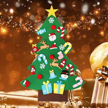 Pomul de crăciun a Simțit Brad DIY Simțit Xmas și Decorații de Brad Copac Nou Simțit An Ornamente Acasă Moș Crăciun Crăciun Cadouri Pentru C8K5