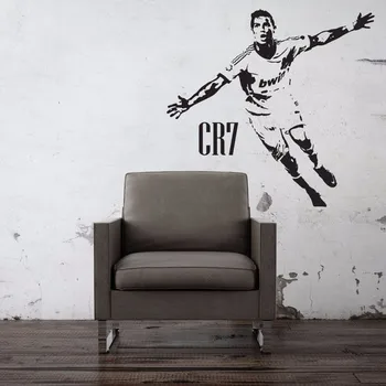 Noul Sport Fotbal Decor Camera pentru Copii CR7 Sărbătorește Postere Vinil Taie Decalcomanii de Perete Cristiano Ronaldo Fotbal Autocolant Șabloane