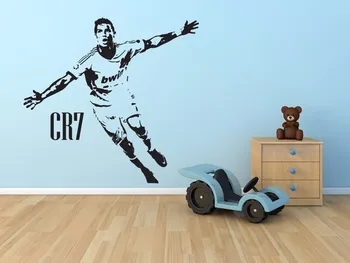 Noul Sport Fotbal Decor Camera pentru Copii CR7 Sărbătorește Postere Vinil Taie Decalcomanii de Perete Cristiano Ronaldo Fotbal Autocolant Șabloane