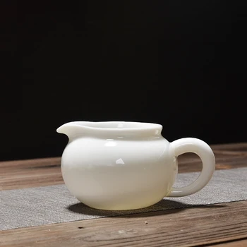 ȘORȚULEȚ 225ml Portelan Alb Cha Hai strat din Ceramica Corect Cupe Chineză Kung Fu Cești de ceai de Mână-a Făcut Porțelan Minut Ceai Ustensile de