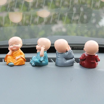 4p KongFu Monk Figurina Papusa Mini Drăguț Rășină Grădină Acasă Terariu Miniaturi Micro Peisaj Interioare Auto Ornamente Decor