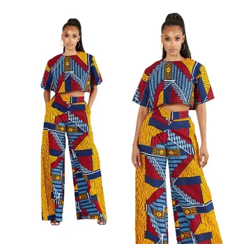 2021 Toamna Sexy Femei din Africa de Imprimare de Două Bucăți Seturi Top si Fusta Costum African din Africa de Haine pentru Femei
