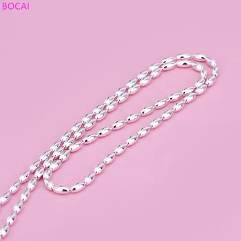 ＢOCAI s925 argint colier pentru femei 2020 noua moda Thai argint șirag de mărgele lanț colier goale lanț clavicula lanț