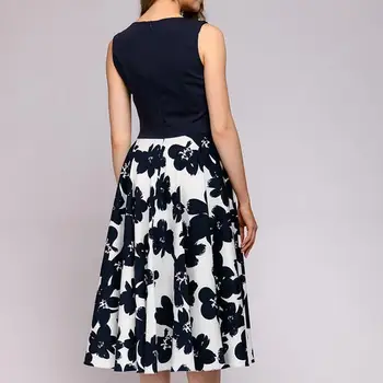 ICHOIX florale de seara formale rochie de petrecere retro cutat sundress a-line rochie midi femei hepburn stil de rochie de vară 2020