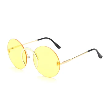 DECI&EI de Moda Unic Inel de Nas Rotund ochelari de Soare Femei Epocă fără ramă Ocean Limpede Lentile Ochelari Bărbați Ochelari de Soare Nuante UV400