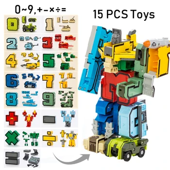 7-15BUC Asamblare Blocuri Jucarii Educative Figura de Acțiune de Transformare Număr Robot de Deformare Robot de Jucărie pentru Copii