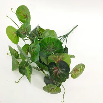 5 Bucati Plante Artificiale din Plastic Verde Planta Frunze de Begonia de Frunze de Perete Inginerie pentru Casa Gradina Magazin de Decor Faux Plante