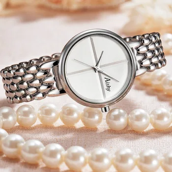 Ceasuri femei de Lux, Aur, Argint Cadran Aliaj Watchband Rochie Brățară Ceas de mână rezistent la apă Casual Doamnelor Ceas reloj mujer