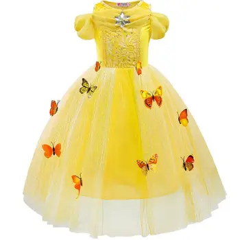 Noua Printesa Rochie de Dantelă Copii Floare Broderie Rochie Pentru Fete de Epocă Copii Rochii Pentru Petrecerea de Nunta Formale Rochie de Bal 3-10T