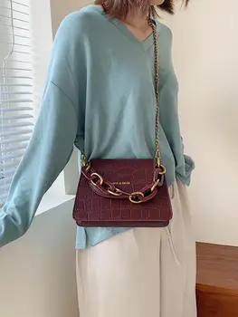 Elegant, Feminin Mini Tote sac 2019 Noua din Piele de Calitate pentru Femei Geantă de mână de Designer de Crocodil model Lanț de Umăr Geanta Messenger