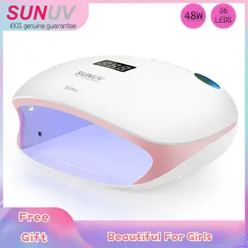 SUNUV SUN4S 48W LED UV de Unghii Uscător de Hibrid Lampă pentru Unghii cu Gel poloneză cu Senzor Inteligent Ecran LCD Manichiura Nail Art Salon Pink