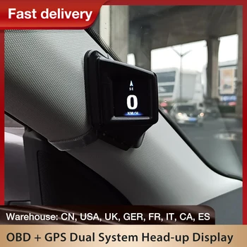 OBD + GPS Sistem Dual Head-up Display Auto Digital Hud GPS Vitezometru Depășirea vitezei de Alarmă de Viteză Masina Proiector Overspeed