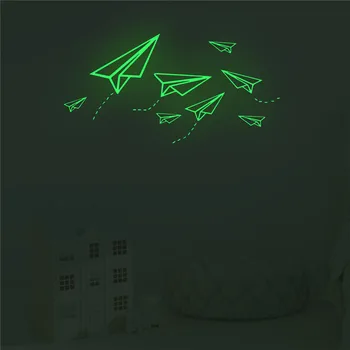Tofok Luminos Avioane DIY Autocolant Perete Comutator Dormitor Frigider Strălucire În Întuneric Murală Decal de Desene animate Tapet Decor Acasă