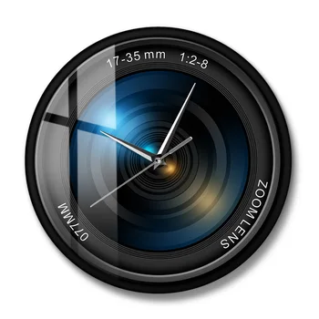 Fotografie Zoom Fotografie Color ISO Expunere Personalizate de Imprimare Ceas Camera Len Ceas de Perete Decor Acasă Cameraman Fotograf Reloj Comparativ