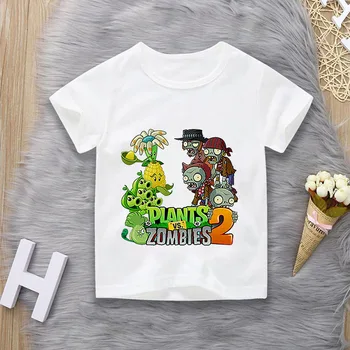 Copiii Plante Vs Zombi Amuzante bumbac tricou Copii Joc de Desene animate Haine Copii Fete Băieți Casual de Vară de moda Topuri