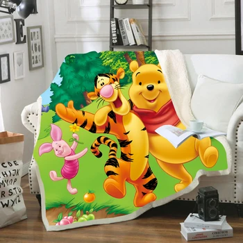 Disney Dumbo Winnie de Companie Tigru Baby Flanel Pătură de Pluș Aruncați o Canapea extensibilă Capac Twin lenjerie de Pat pentru Copii Băieți Fete Copii Cadouri