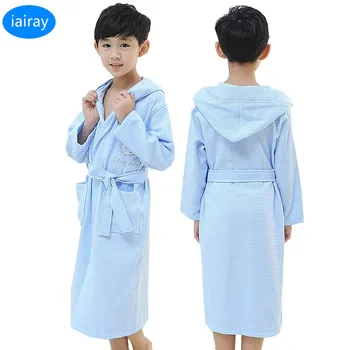 Copii halat de baie de bumbac băiat cu glugă robă lungă copii halat de baie pentru fete roupao albastru lung pijamale, halat de baie pijamale seară