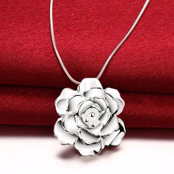 Lekani Argint 925 Lotus Coliere & Pandantive Pentru Femei Elegante Flori Colier Scurt Sterling Argint Bijuterii Fine Bijou
