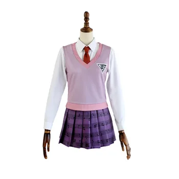 Joc Danganronpa V3 Akamatsu kaede Femei Halloween Cosplay Costum Anime Japonez JK Uniformă Școlară Costum de Marinar Fusta Mini Vesta