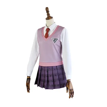 Joc Danganronpa V3 Akamatsu kaede Femei Halloween Cosplay Costum Anime Japonez JK Uniformă Școlară Costum de Marinar Fusta Mini Vesta
