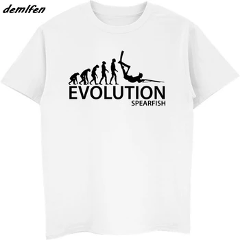 Moda O-Neck T Shirt Homme Spearfishing T-Shirt Evolutia De Scafandru Suliță De Pescuit Tricou Tricouri Topuri Harajuku Streetwear