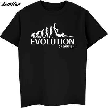 Moda O-Neck T Shirt Homme Spearfishing T-Shirt Evolutia De Scafandru Suliță De Pescuit Tricou Tricouri Topuri Harajuku Streetwear