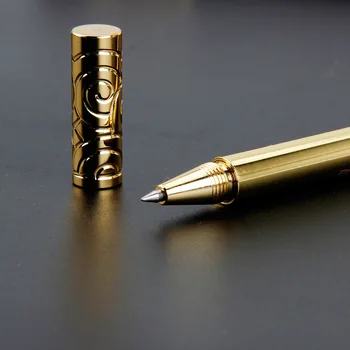 Realizate manual din alama pen creative Ruyi bâtă de aur papetărie metal neutru pen afaceri retro aur semnătura pen