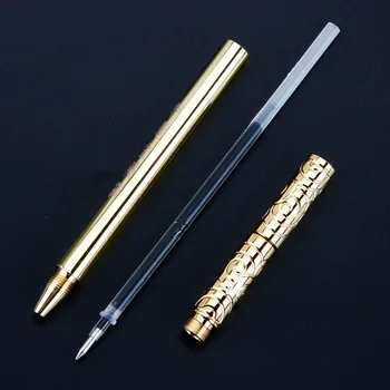 Realizate manual din alama pen creative Ruyi bâtă de aur papetărie metal neutru pen afaceri retro aur semnătura pen