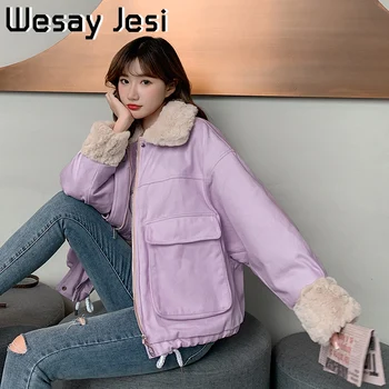 Noi 2020 Mantou pentru Femei Vrac Stil coreean Bumbac căptușit Jacheta de Lână de Miel Scurt Hanorac Haină de Iarnă Rece Și Caldă Populare Femei