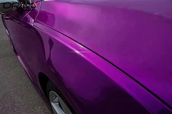 Super Metal Lucios Violet Închis Film de Vinil Luciu Metalic, Folie Auto, Folie cu Bule de Aer DIY Styling Vehicul Ambalaj 1.52x20 metri