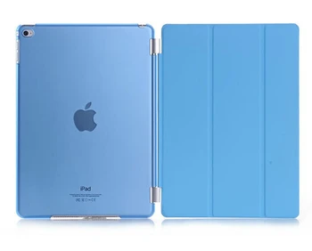 RYGOU Pentru iPad Air 2 9.7 inch Clar Înapoi Caz + Magnet serviciu de Trezire Somn Ultra-subțire PU Piele Caz Pentru iPad Aer 2 Air2 Smart Cover