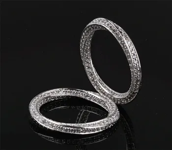 Eternitate Mobius inel de Trupa de Lux Complet Piatră de diamant argint 925 Inele de Nunta pentru Femei Logodna bijuterii cadou