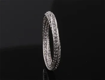 Eternitate Mobius inel de Trupa de Lux Complet Piatră de diamant argint 925 Inele de Nunta pentru Femei Logodna bijuterii cadou