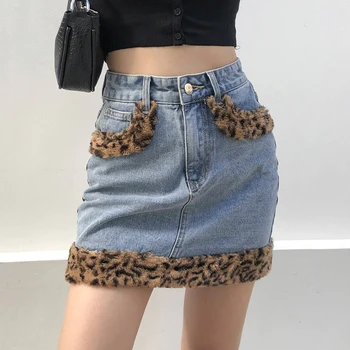 Leopard Imprimate Femei Y2K Fuste Mini Sexy Epocă Slab Bodycon Estetice Fuste Streetwear Harajuku ' 90 Fuste Cuteandpscho