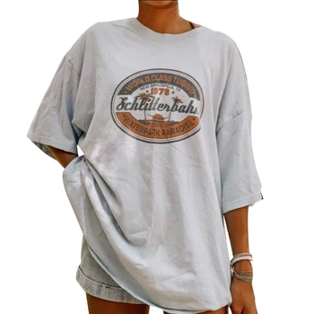 2020 NOUA Vara Plaja Tropicala Imprimare Femei Alb T-shirt Aloha Short Sleeve O de Gât Liber Casual Top Femei T-shirt de Sus