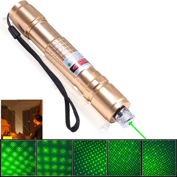 De înaltă Calitate Laser Pointer Verde Înstelat Creion rezistent la apa Lazer Cu Baterie 18650 Durată lumina Laser Pentru Predare Explora