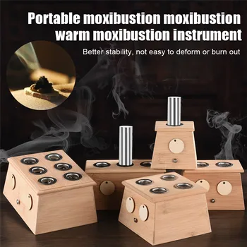 Bambus Moxibustion Moxa Arzător Cutie de Acupunctura Relaxare cu Role Stick pentru Fum Moxibustion Rola Stick Acupoint Masaj