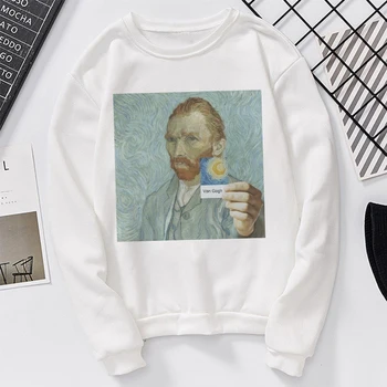În 2020, Noul Van Gogh Arta Vintage Pictură În Ulei Model De Imprimare Harajuku Femei Weatershirt Toamna Și Iarna Cald Casual Femei Topuri