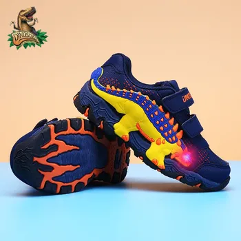 Dinoskulls Copii de Iluminat cu LED Pantofi 2021 Băieți de Primăvară Adidași Stralucitoare Dinozaur Moda Respirabil Copii Sport Pantofi de Funcționare